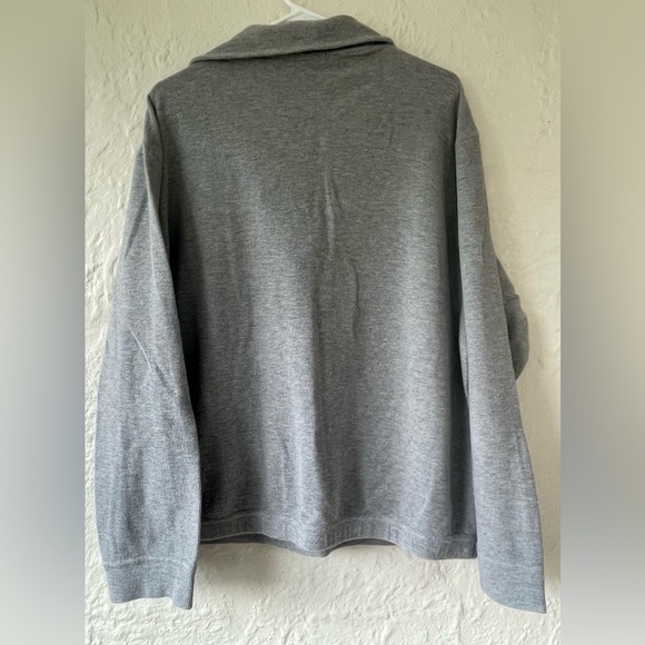 Theory Mens Mock Neck Quarter Zip Pullover Sweatshirt Cotton Blend XL Gray - Picture 5 of 8